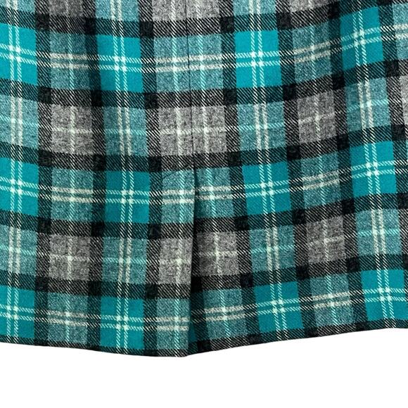 Talbots Skirt Women's Size 8 Straight Wool Blend Plaid Blue Gray Preppy Career - Picture 4 of 7